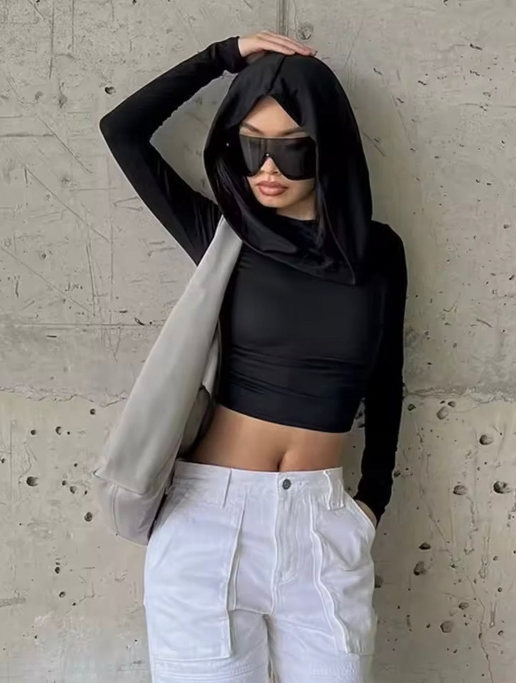Basic hood crop top