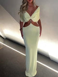 Yellow maxi cut out dress