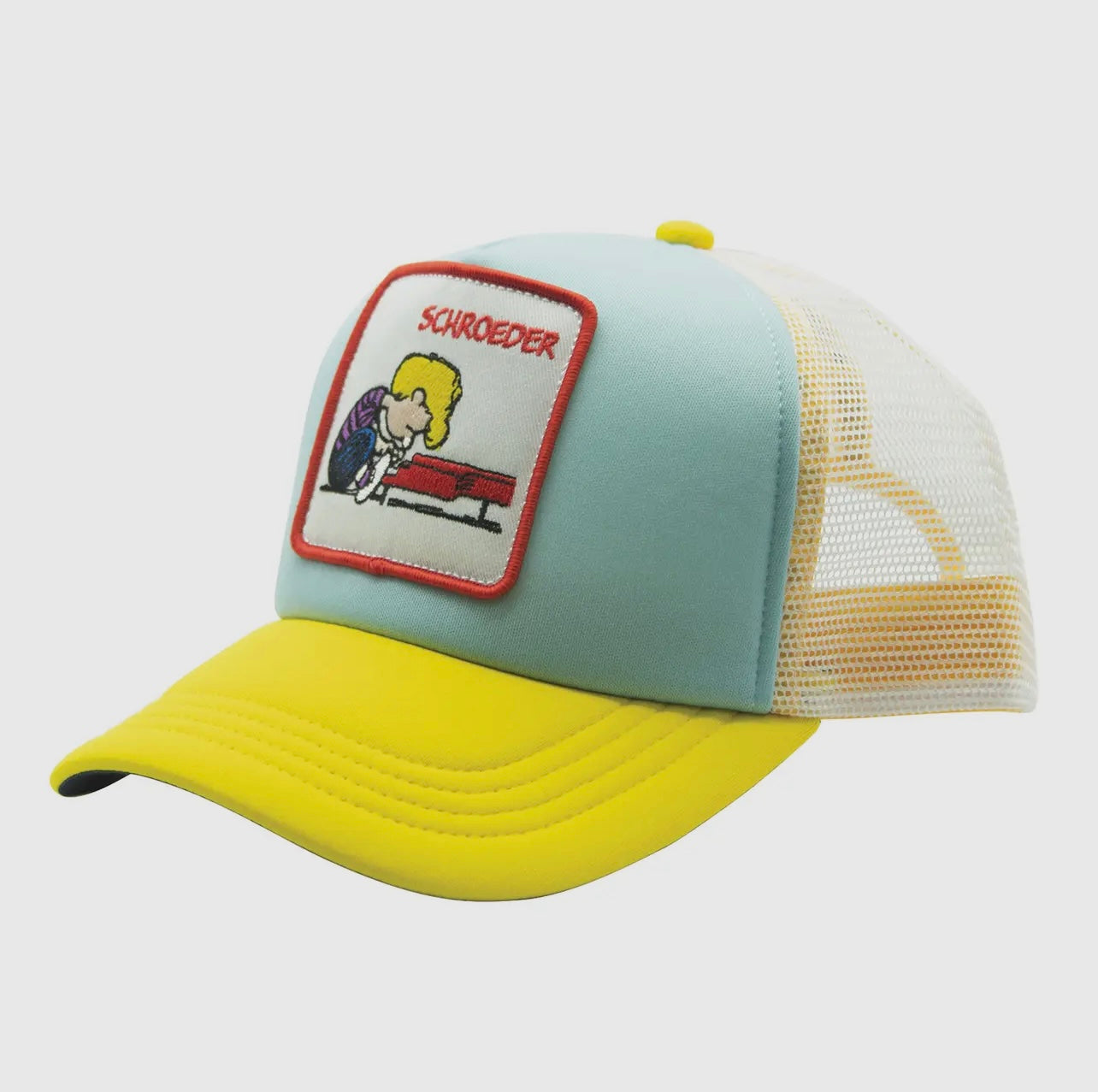 Schroeder Peanuts Baddie Trucker Hat Schroeder Yellow