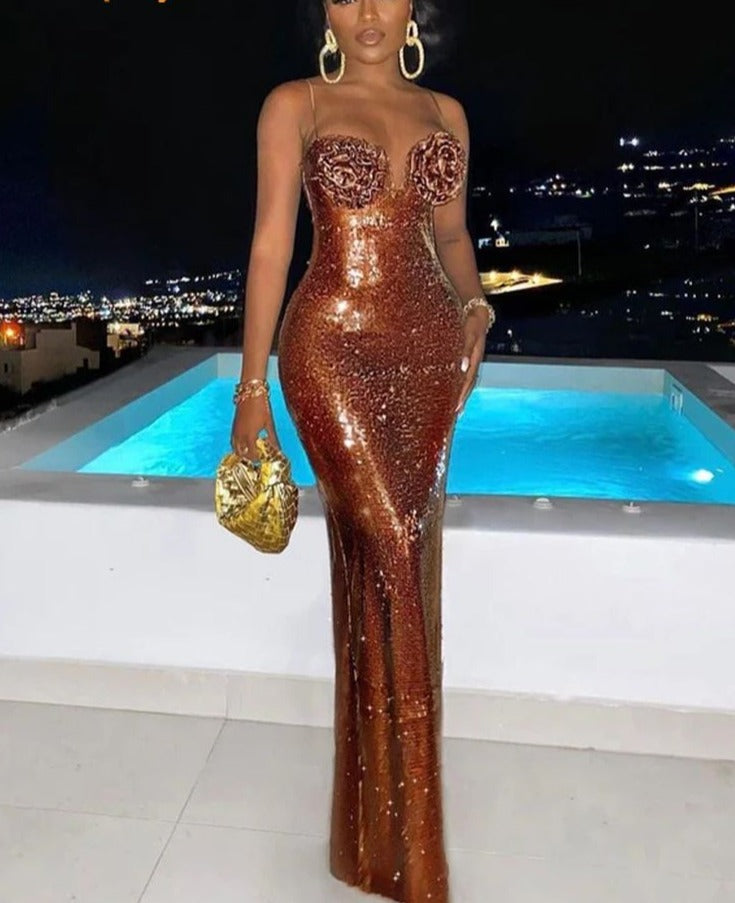 Bailey Elegant Sequin Maxi Dress