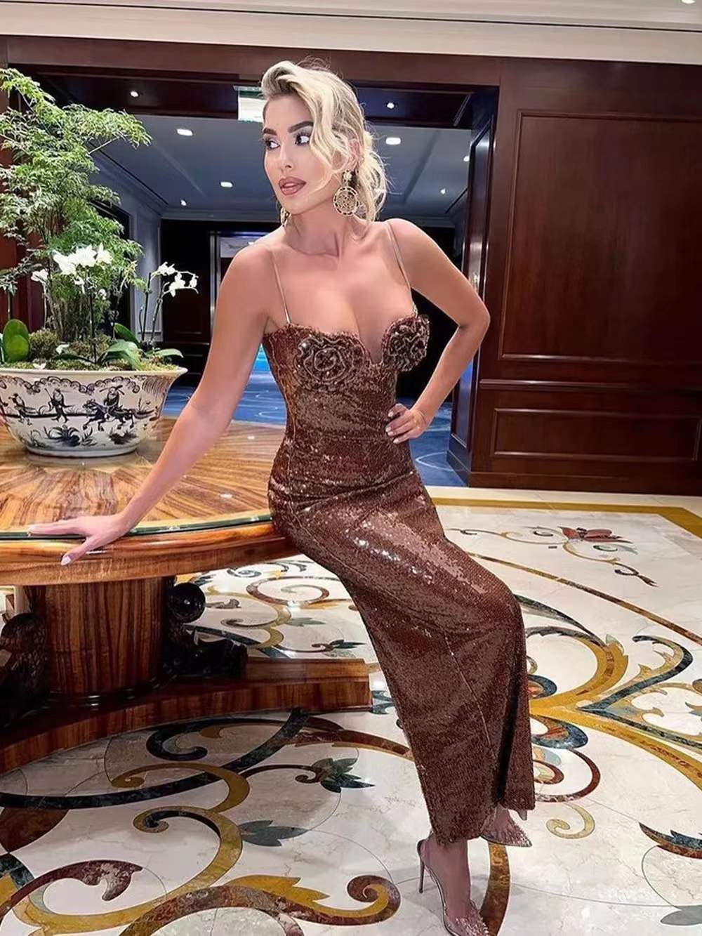 Bailey Elegant Sequin Maxi Dress