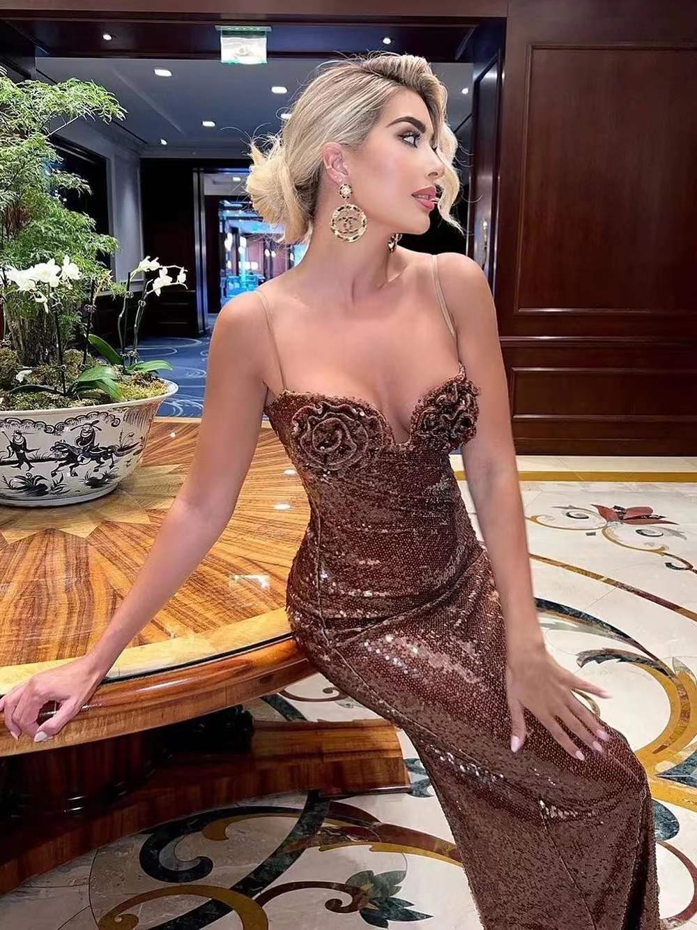 Bailey Elegant Sequin Maxi Dress