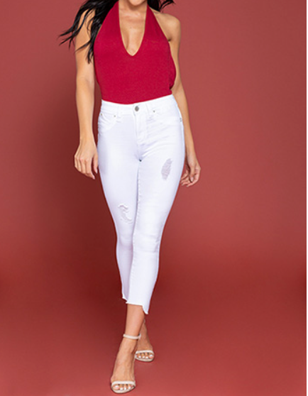Bella High Rise Jeans- White
