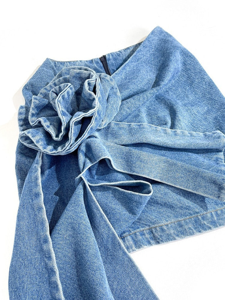 Bloom Asymmetric Denim Skirt