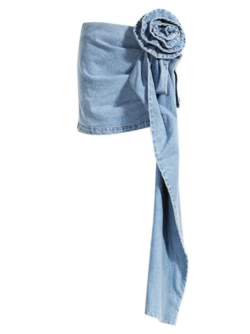 Bloom Asymmetric Denim Skirt
