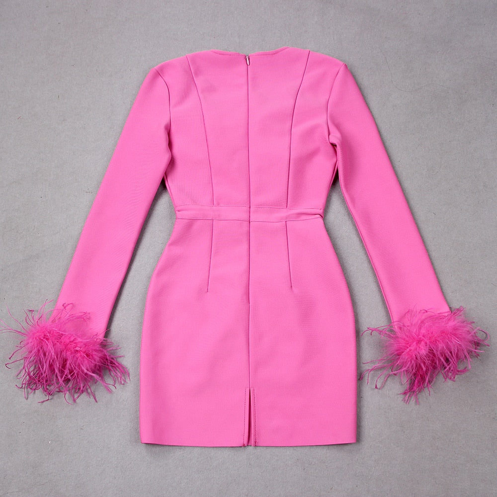 Brenda Feather Bandage Mini Dress