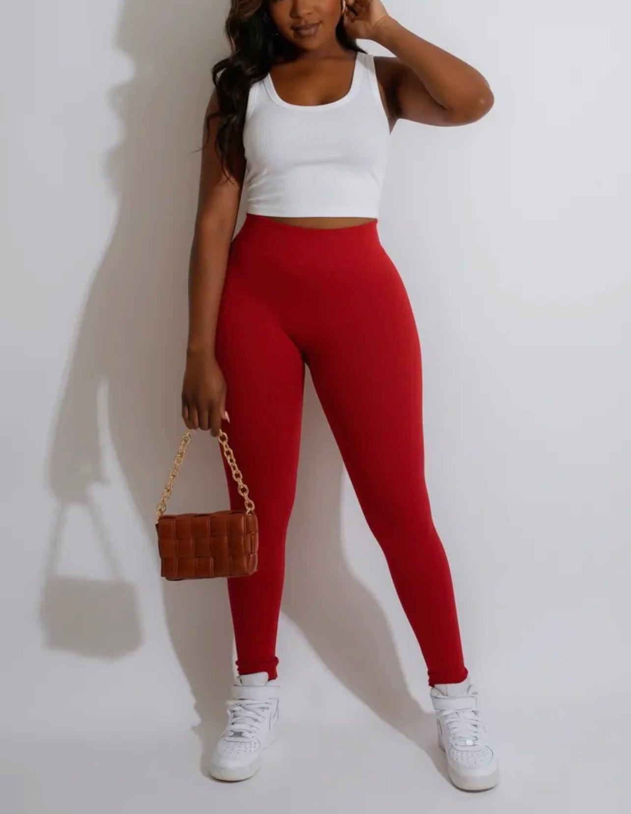 Baddie Seamless leggings Tomato Red