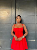 Caroline Lace Mini Dress Red
