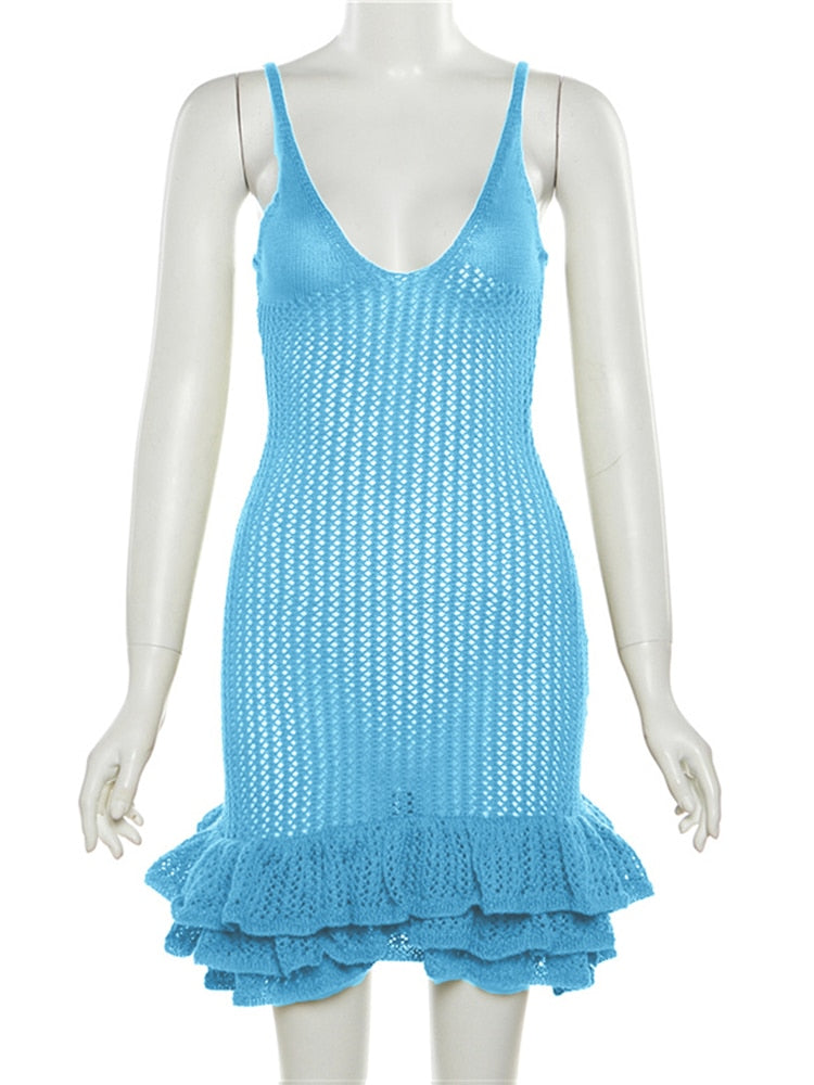 Cherish Me Knit Dress Blue