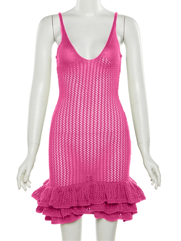 Cherish Me Knit Dress Rose Red