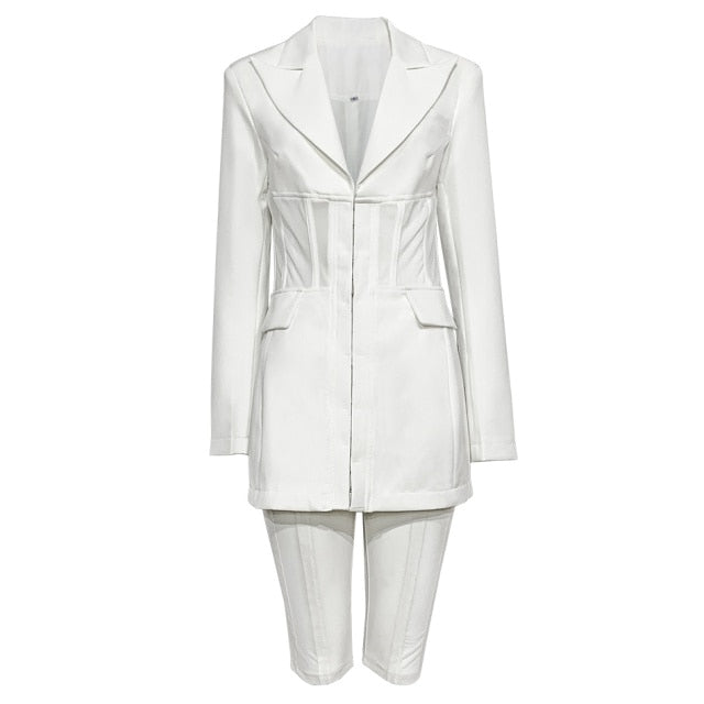 Cici Blazer Set White