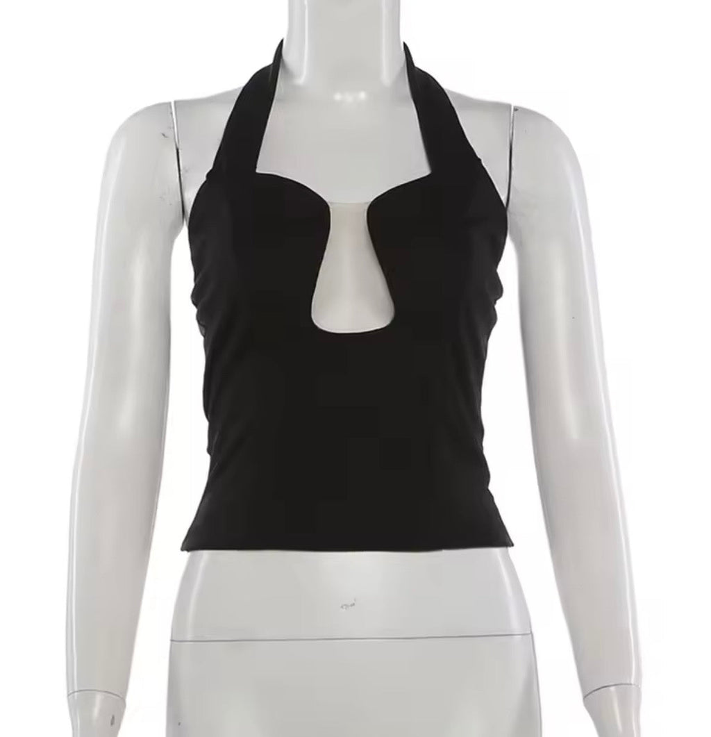 Black halter top