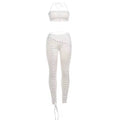 Kieo White Lace Up Two Piece Set