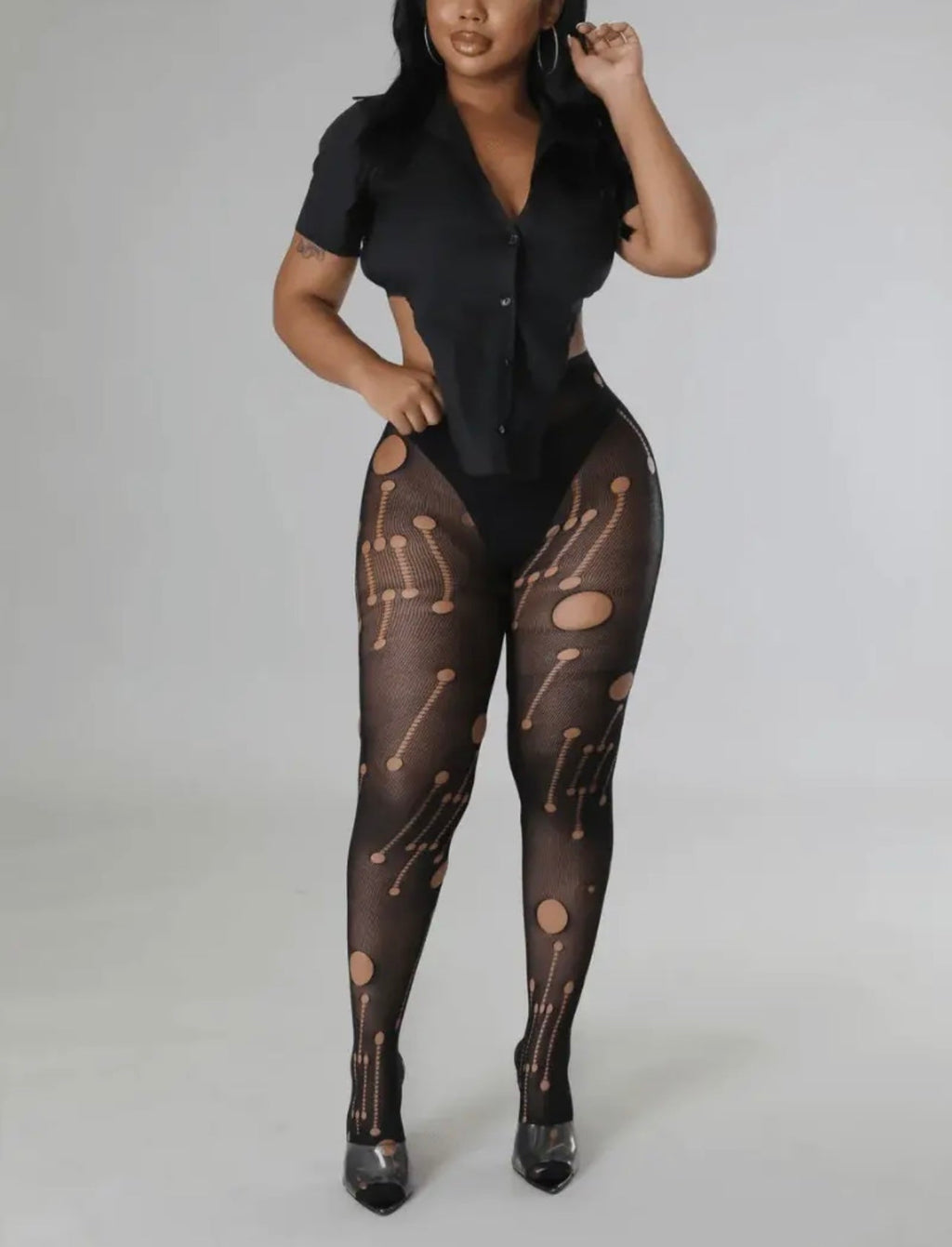 Ripped and Cutout Baddie Pantyhose