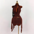 Ziya Brown Classy Sexy Dress