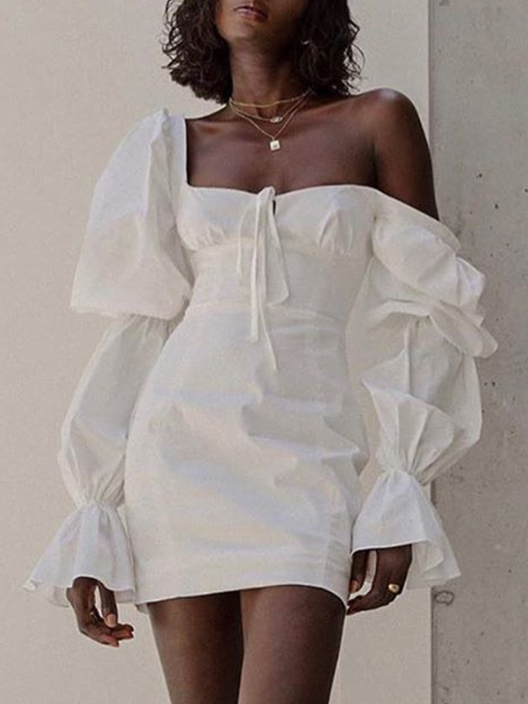 Elegant Puff Sleeve Fav Mini Dress