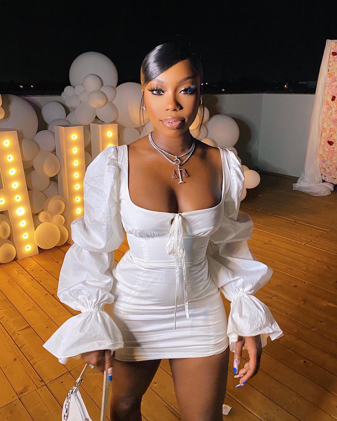 Elegant Puff Sleeve Fav Mini Dress Ivory