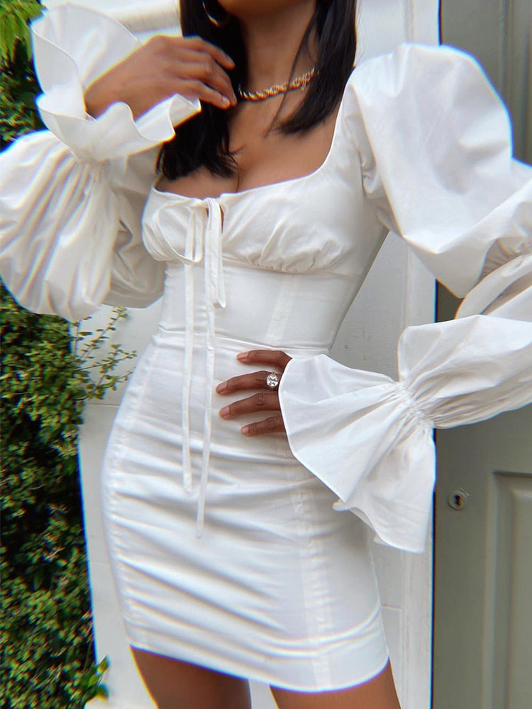 Elegant Puff Sleeve Fav Mini Dress