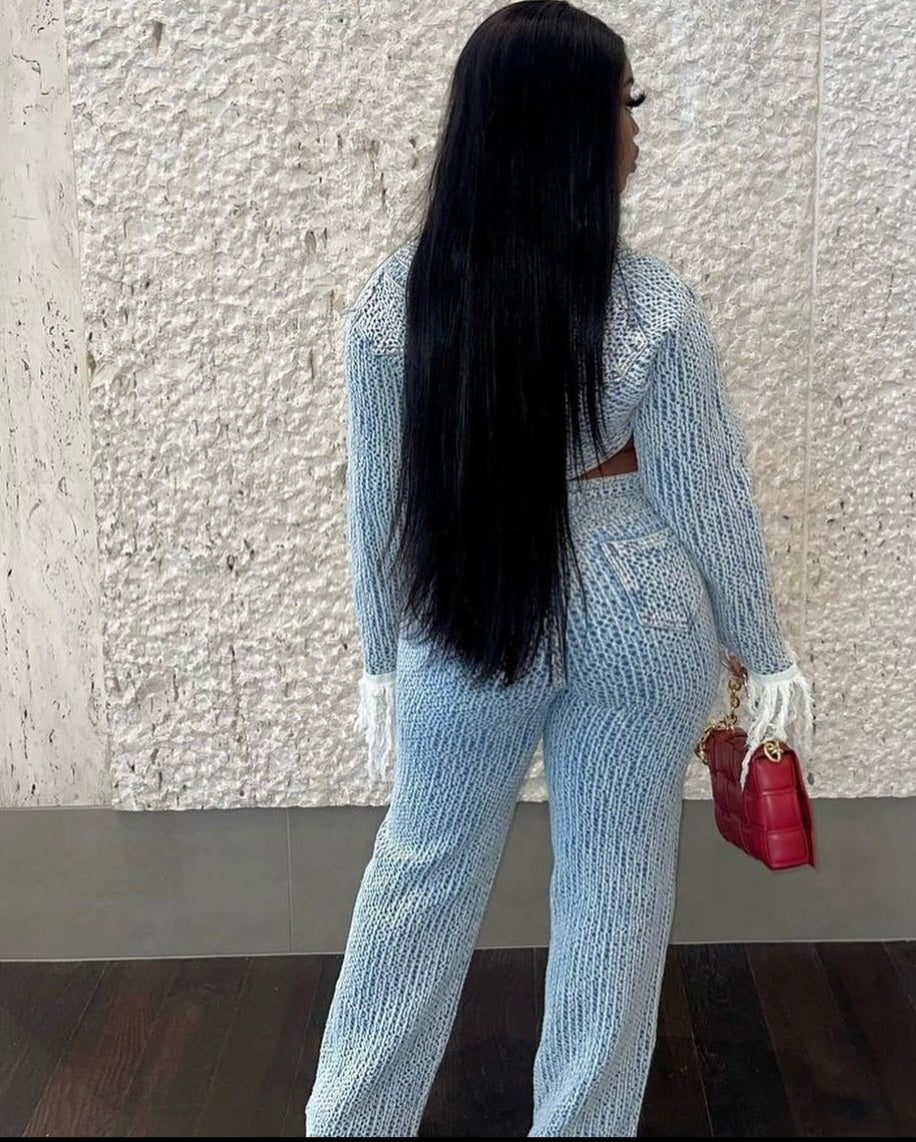 Eliza Denim Pants Set