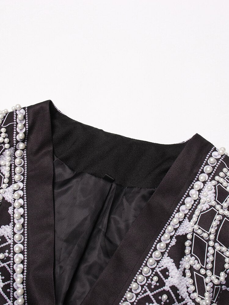 Embroidered Vintage Blazer Dress