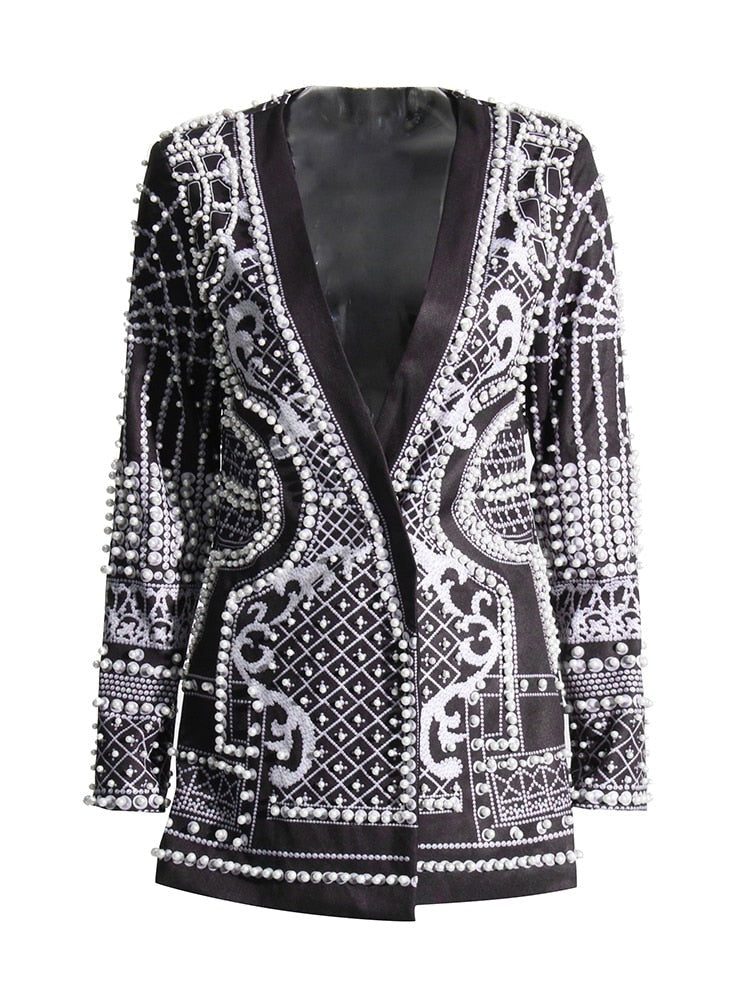 Embroidered Vintage Blazer Dress