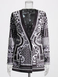 Embroidered Vintage Blazer Dress white