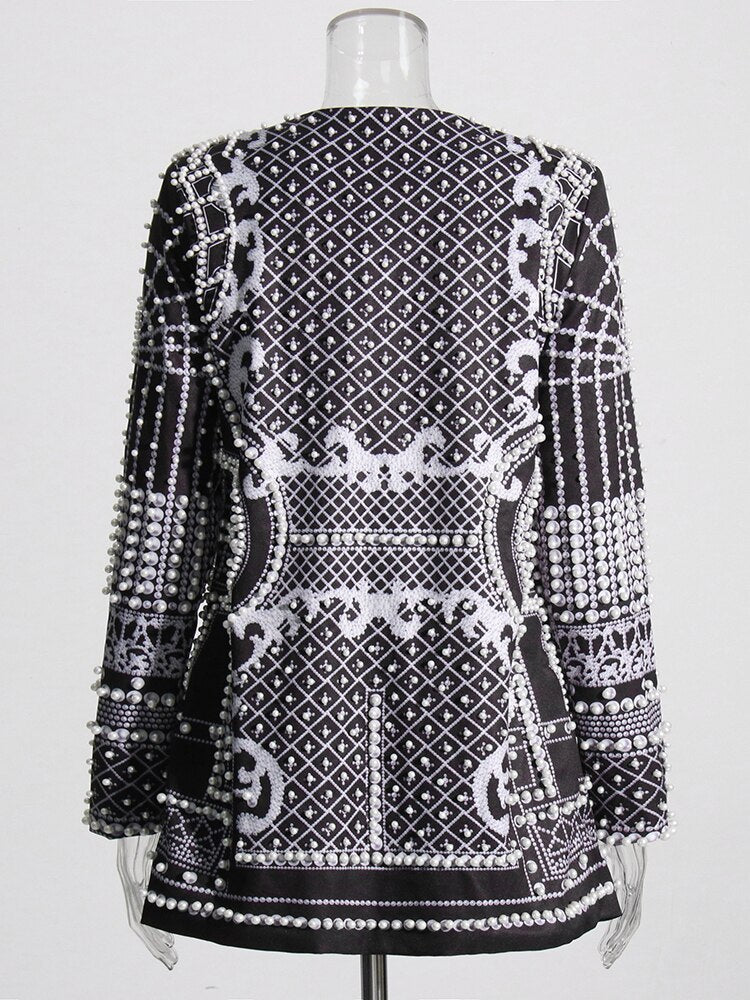 Embroidered Vintage Blazer Dress