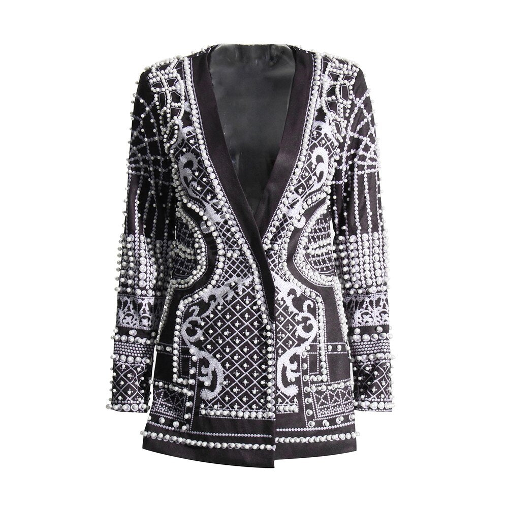 Embroidered Vintage Blazer Dress