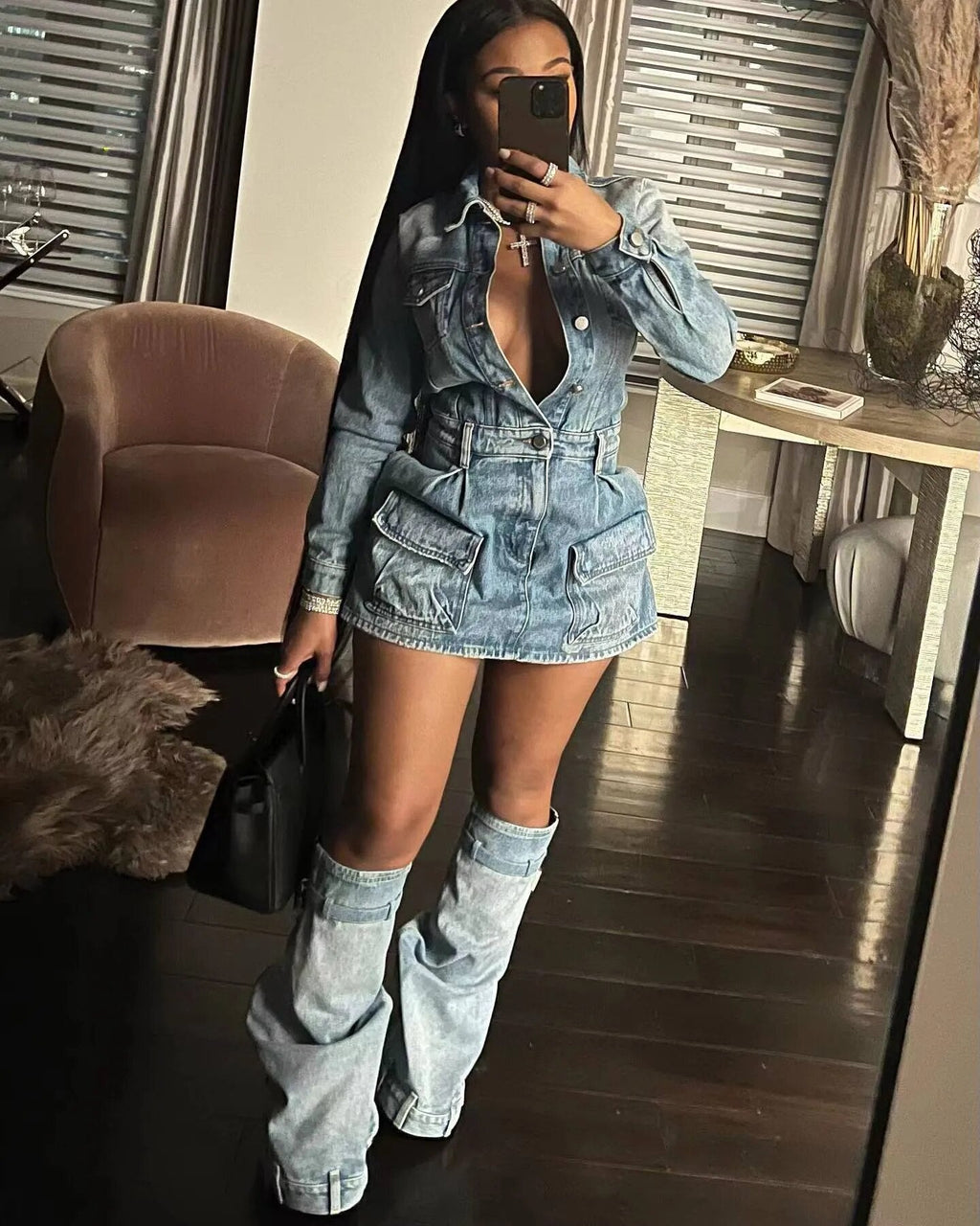 Erna Denim Dress Set