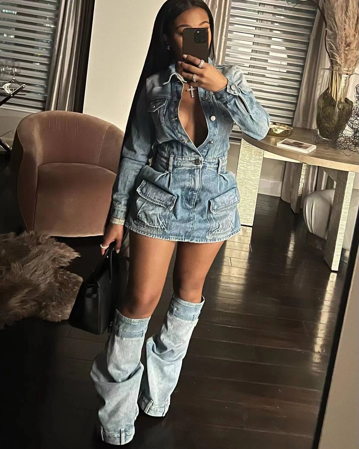 Erna Denim Dress Set