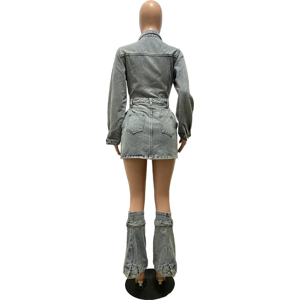 Erna Denim Dress Set