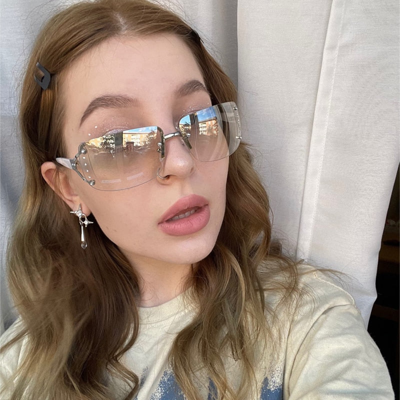 Exquisite Luxury Clear Sunglasses A-Silver ClearMirr As Photos Showing