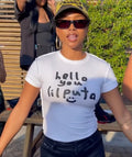 White slogan T-shirt