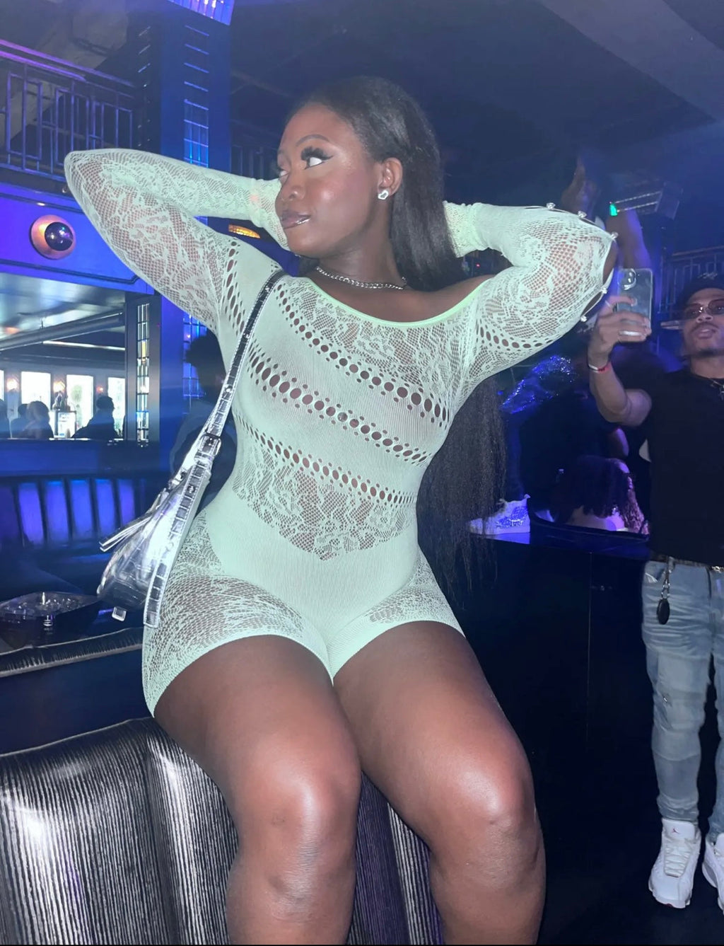 Mesh playsuit