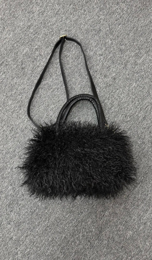 Baddie Fur Purse Black