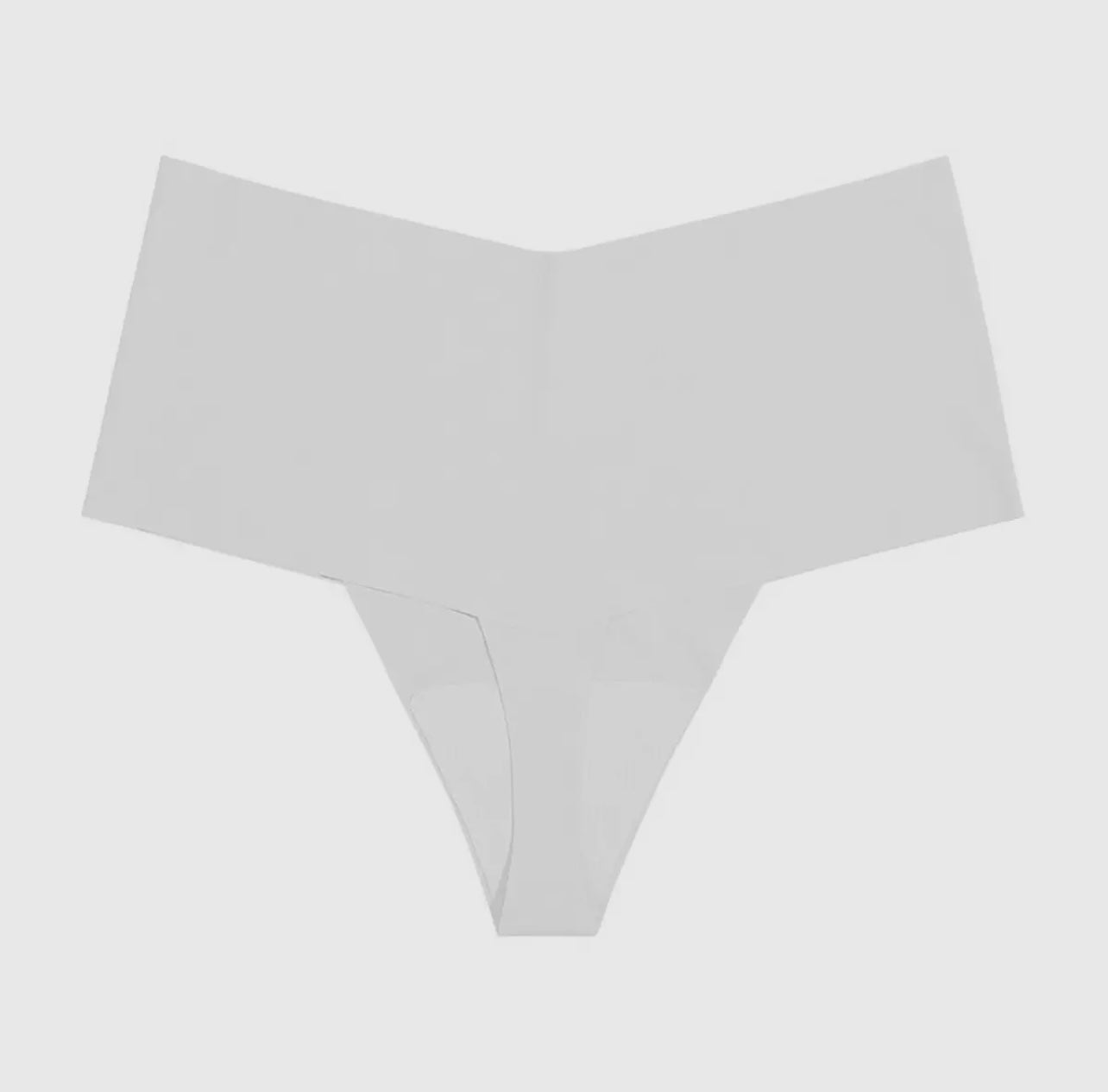 High Waisted Seamless Baddie Ice Silk Thong White