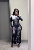 “KYIE” MAXI DRESS -BLACK/WHITE