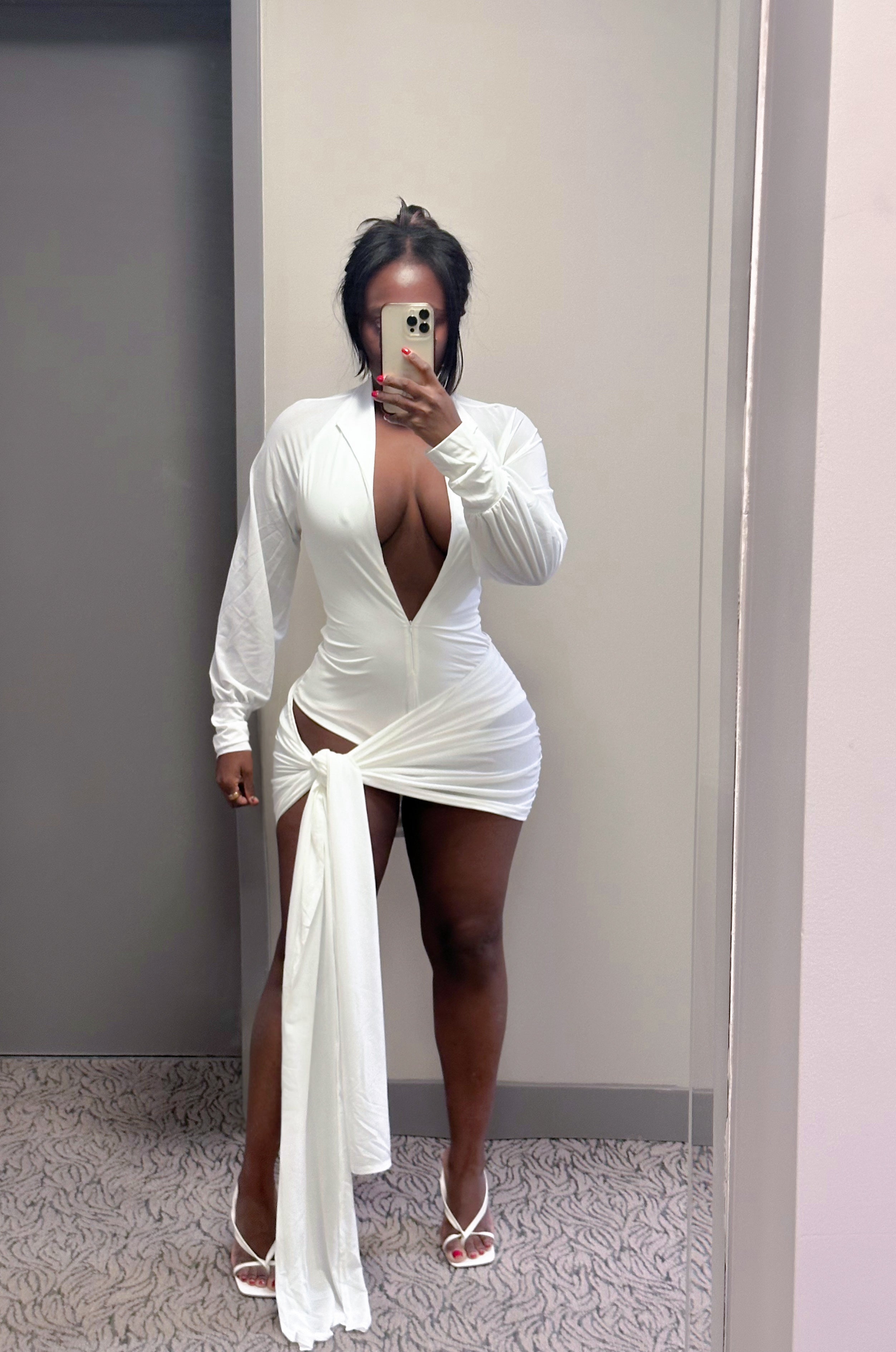“JUNIA” DRAPE MINI DRESS