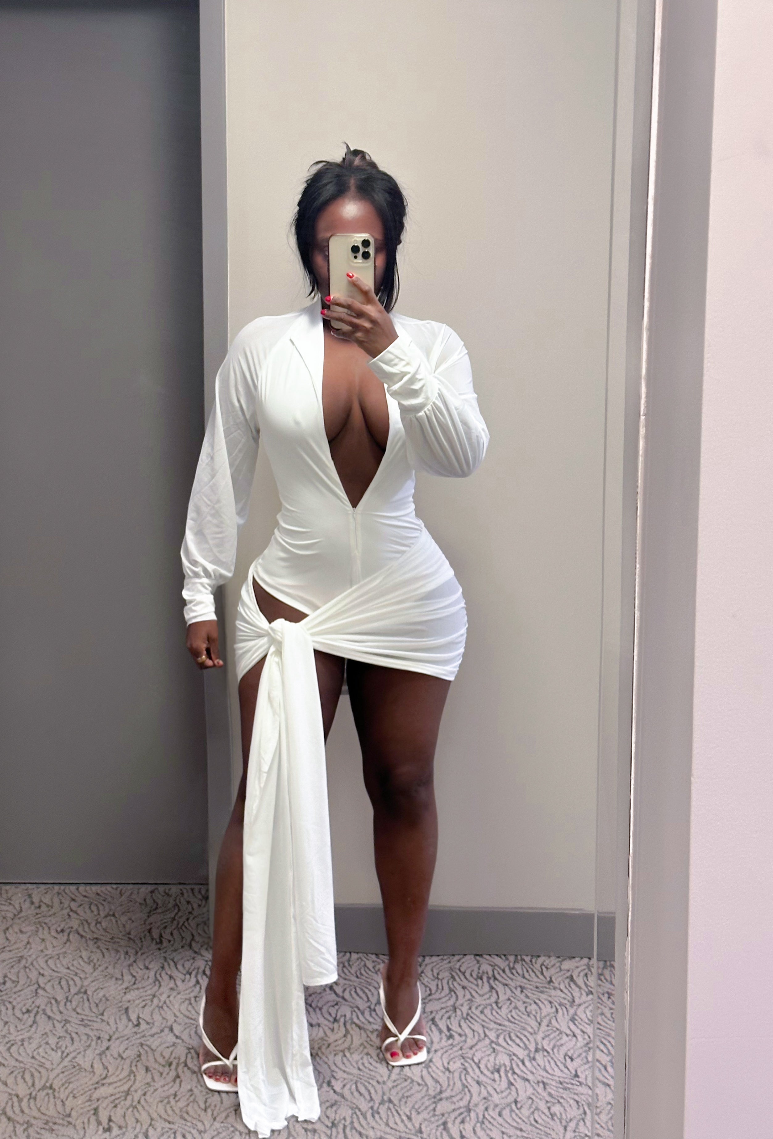 “JUNIA” DRAPE MINI DRESS