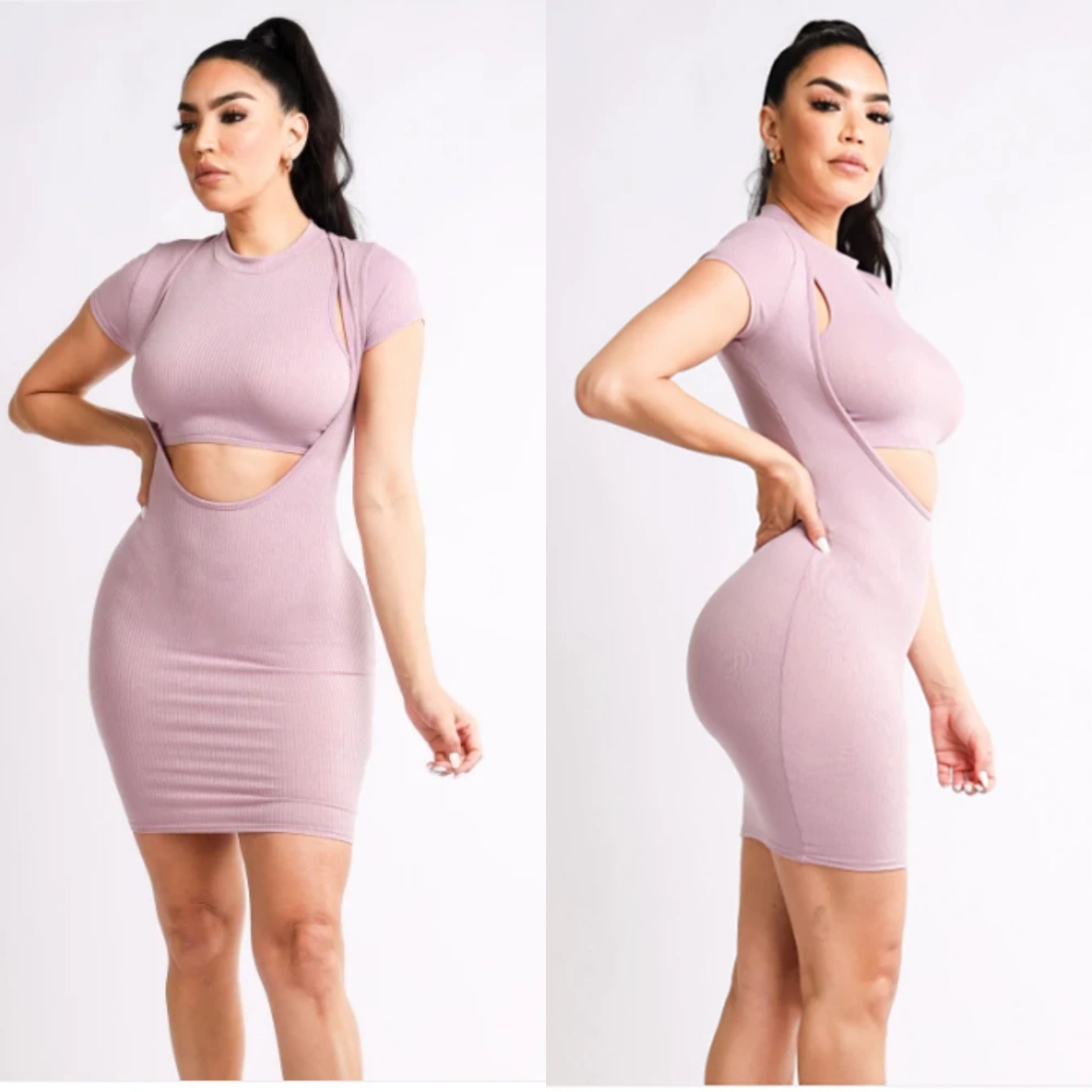 Fancy Mini Dress Set- Lavender Lavender