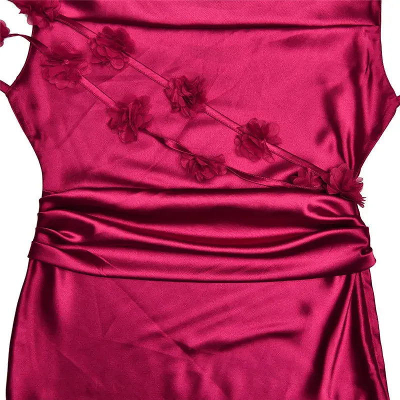 Floral Draped Backless Dress