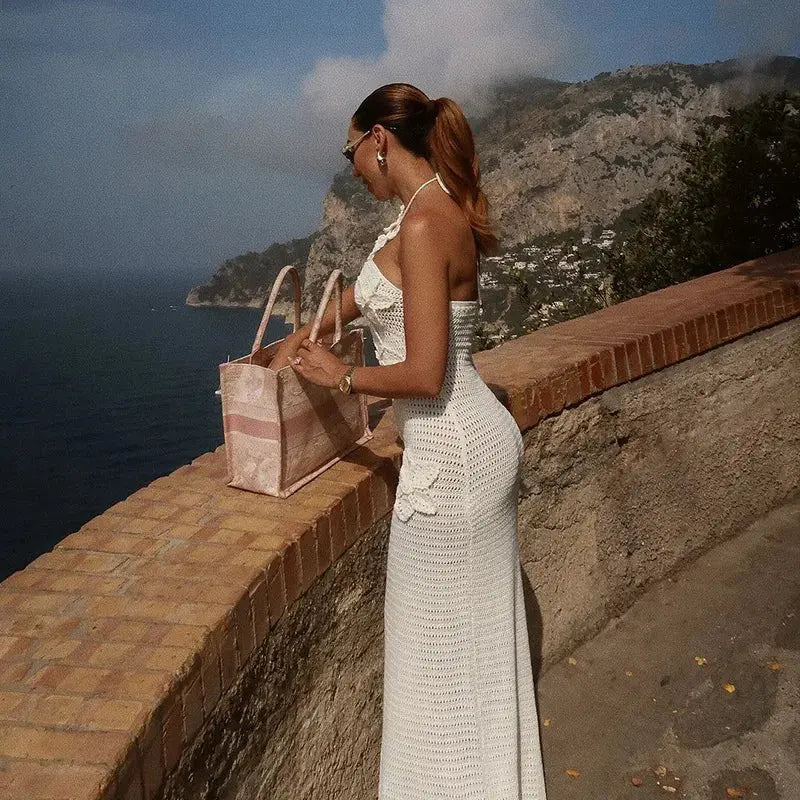 Floralle Crochet Knit Maxi Dress