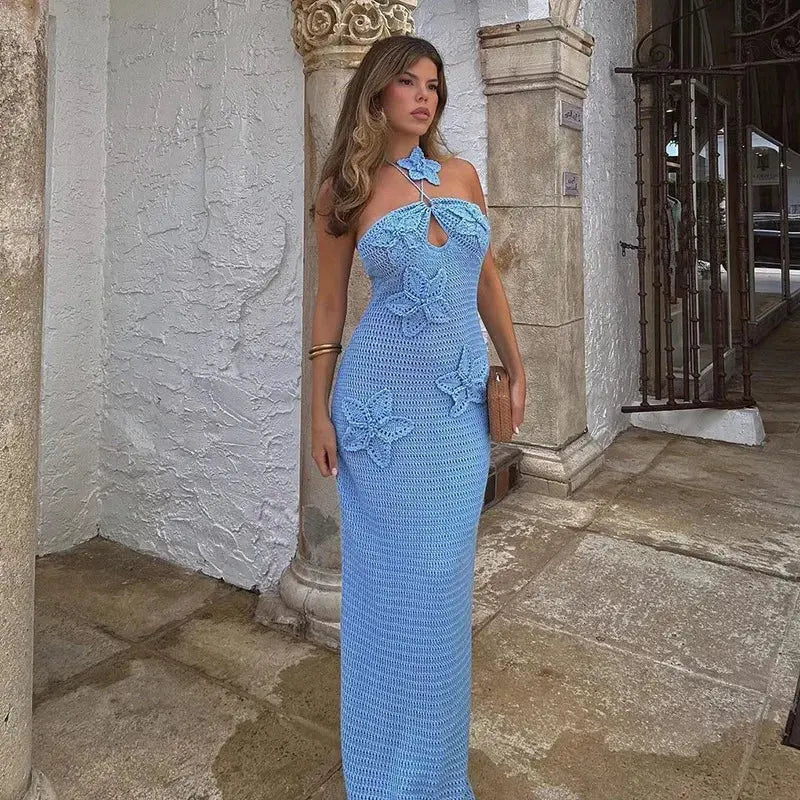 Floralle Crochet Knit Maxi Dress