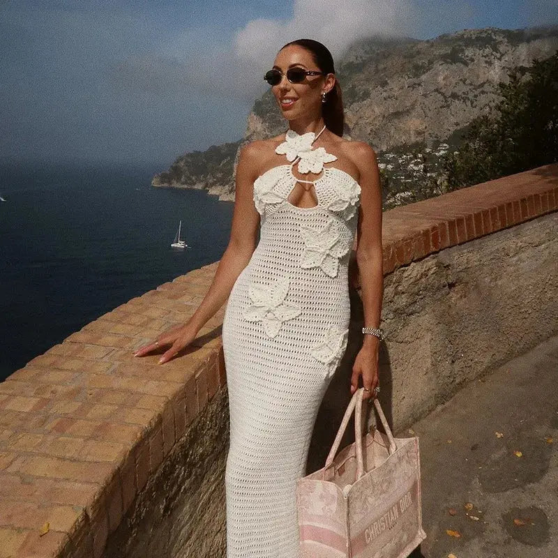 Floralle Crochet Knit Maxi Dress
