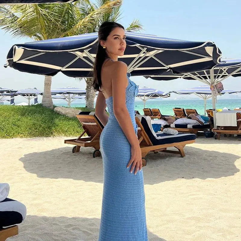 Floralle Crochet Knit Maxi Dress