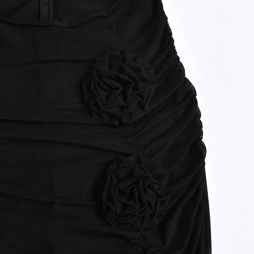 Florally Mesh Maxi Dress
