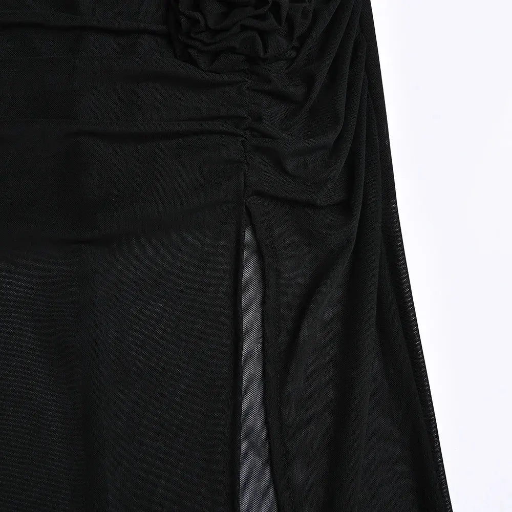Florally Mesh Maxi Dress