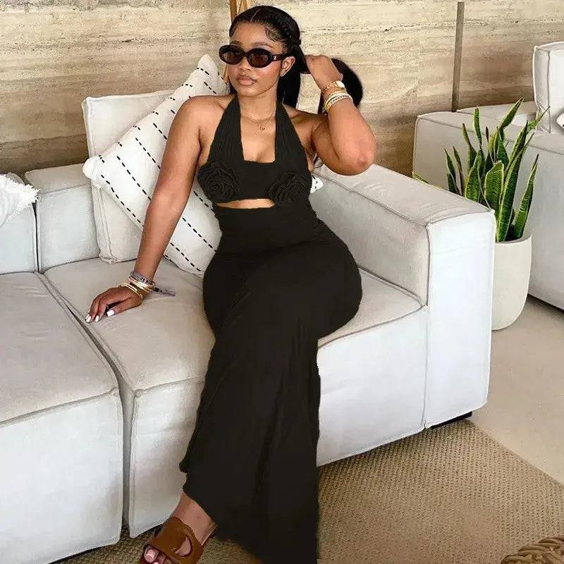 Flower Cutout Maxi Dress