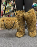 Brownie Furry Baddie Boots Brown
