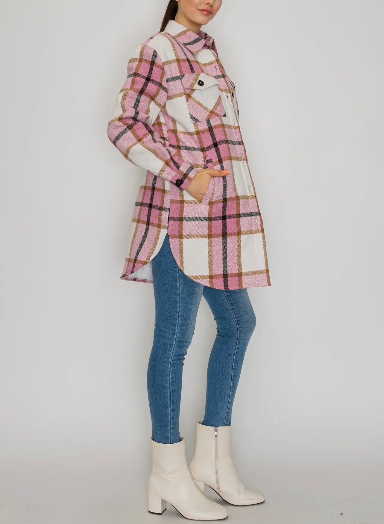 Pretty in Pink Baddie Flannel Shacket
